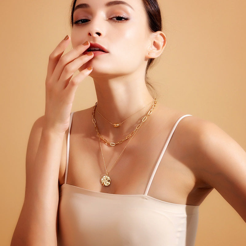 Wholesale Multi-layered Medallion Necklace